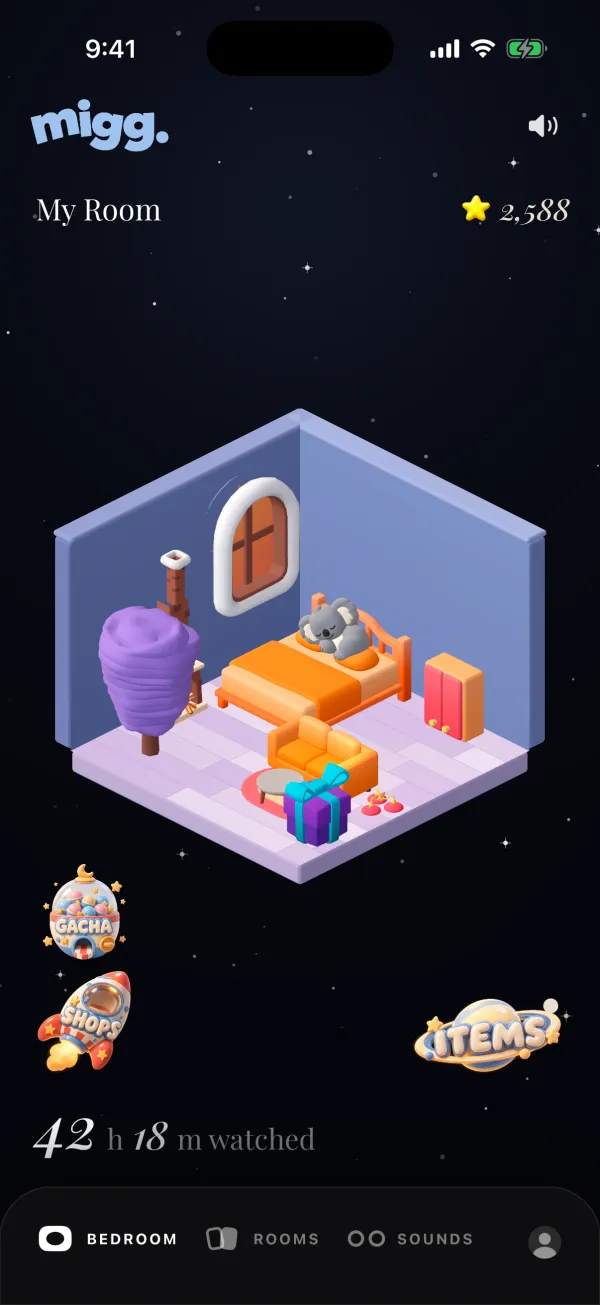 The koala’s furnished room in migg