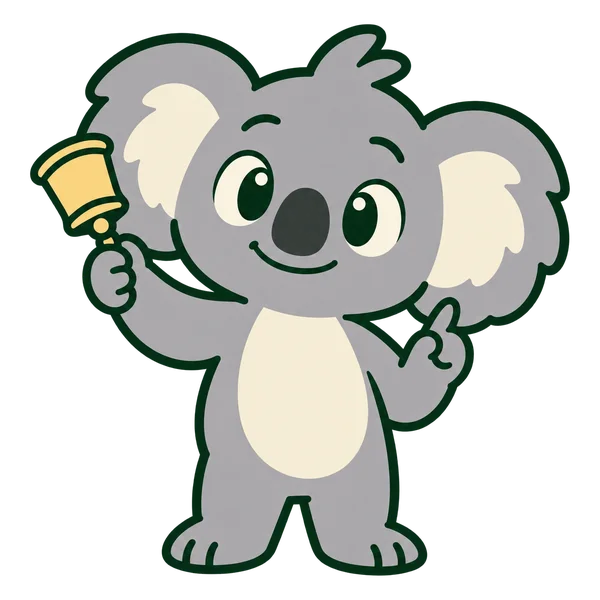The koala ringing a bell