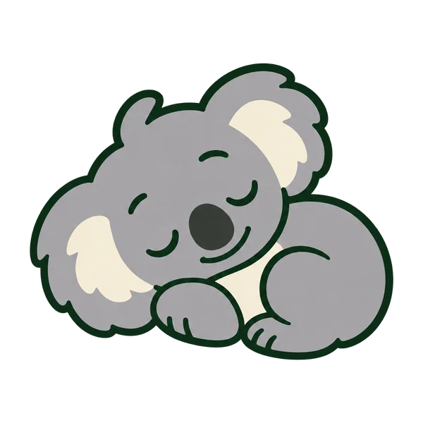 A koala curled up asleep