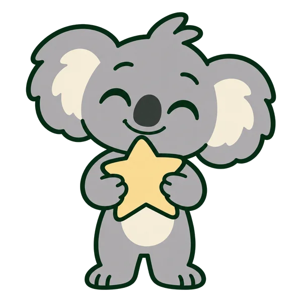 The koala holding a star