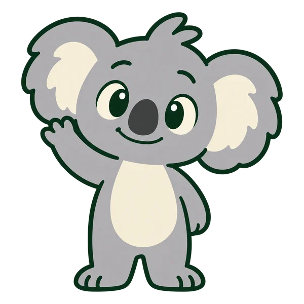 A koala waving